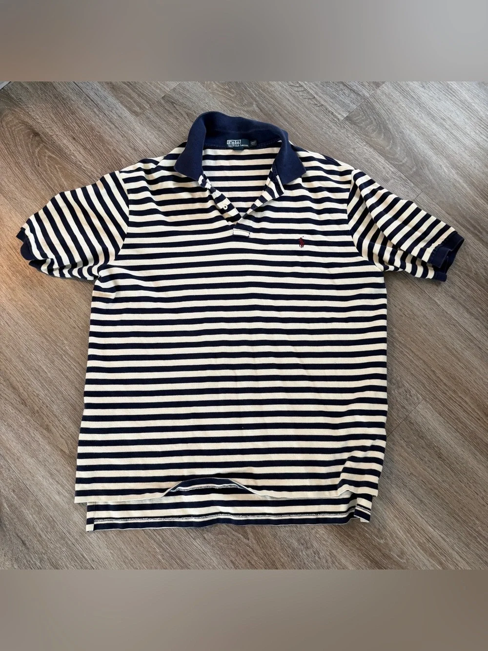 Ralph Lauren Classic Navy & White Striped Polo